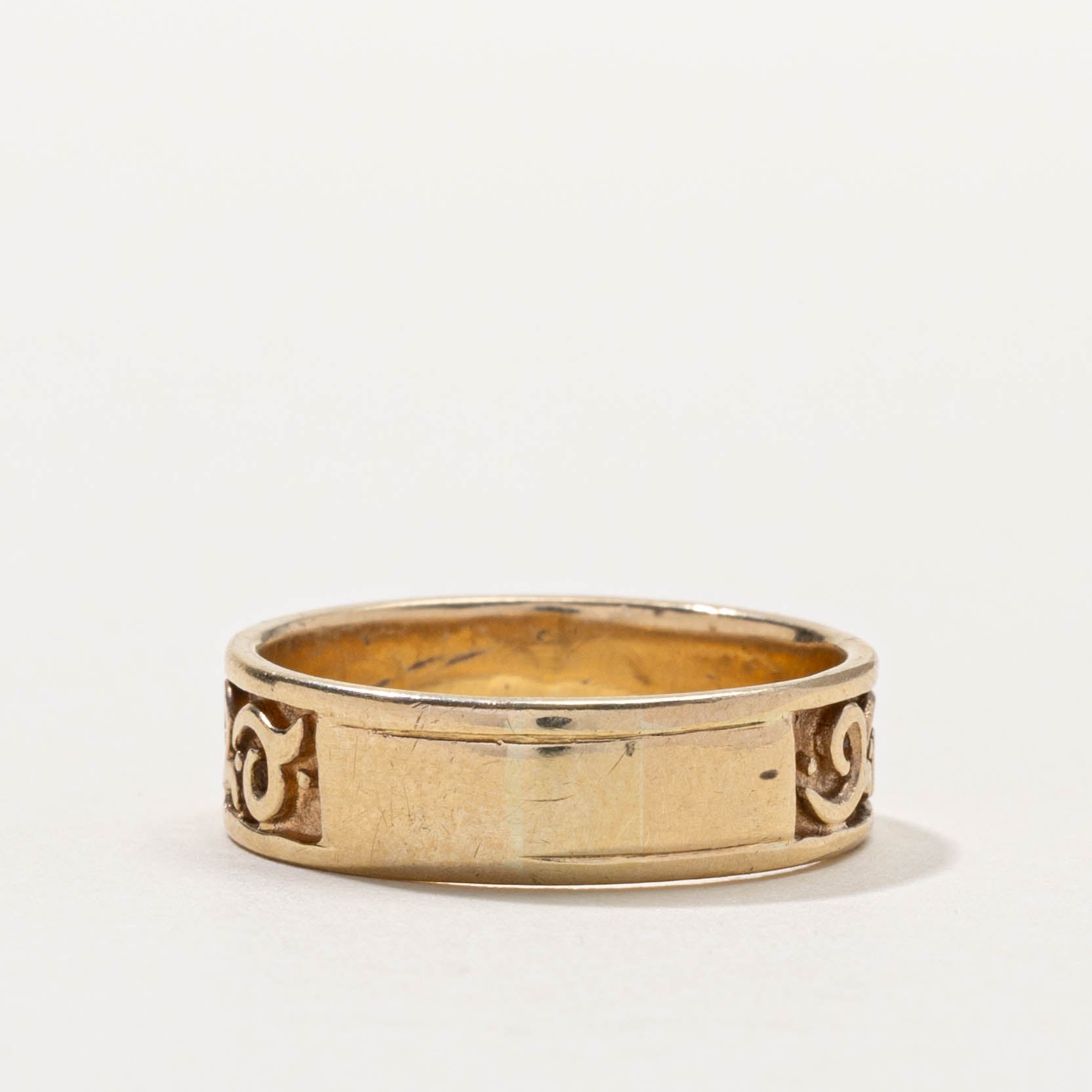 10k Scrollwork Embossed Band | 6mm | SZ 8.5