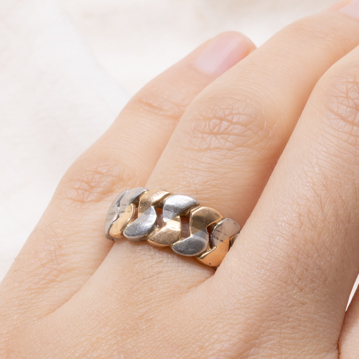 18k Two-Tone Geometric Ring | SZ 7.5