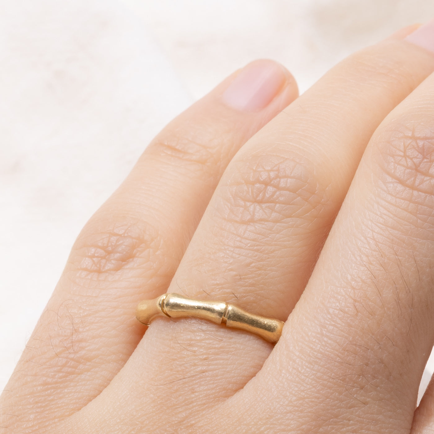 18k Bamboo Design Band | 3.15mm | SZ 6.75