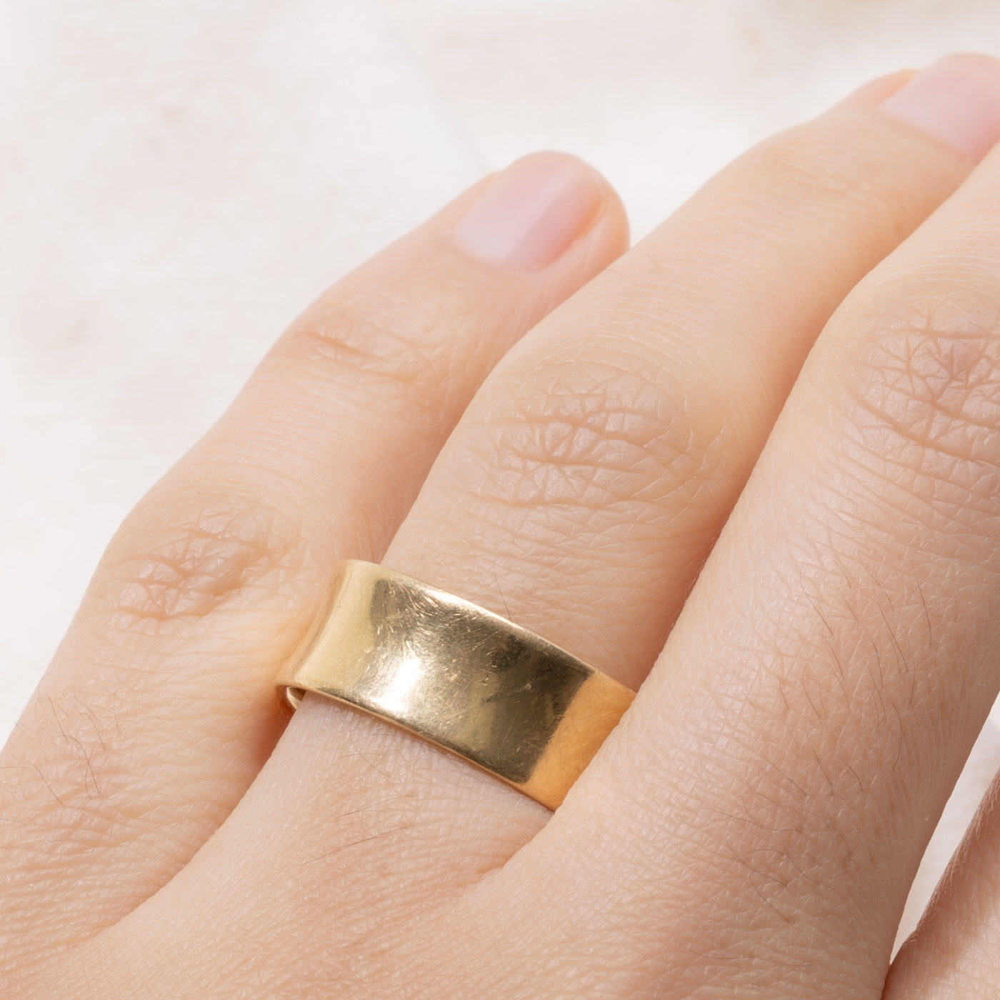 18k Yellow Gold Cigar Band | 7.85mm | SZ 8.75