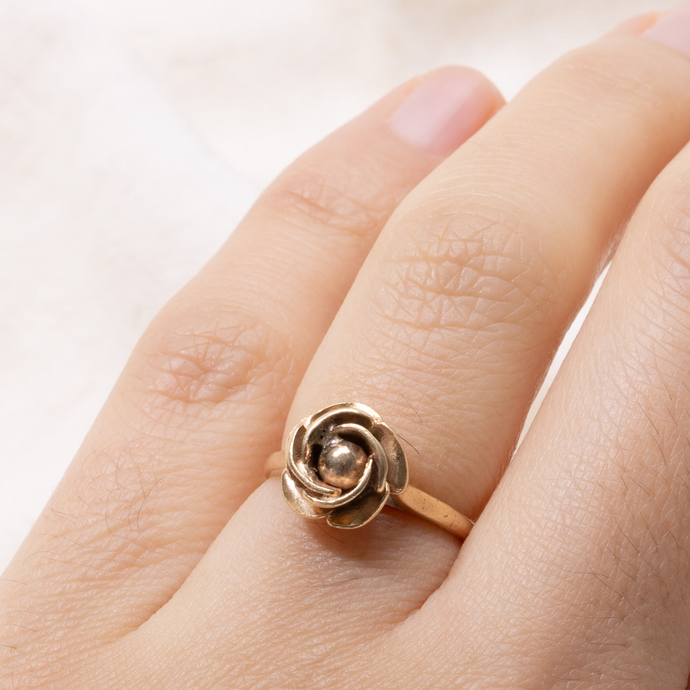 ‘Birks’ 14k Flower Ring | SZ 4