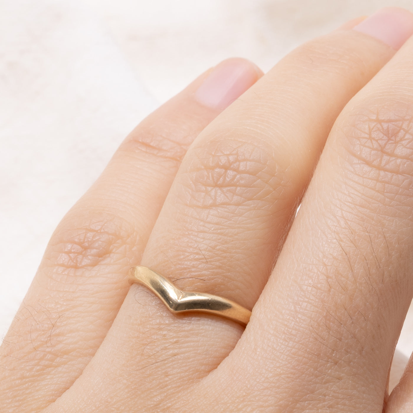 14k Yellow Gold Chevron Ring | SZ 5.75