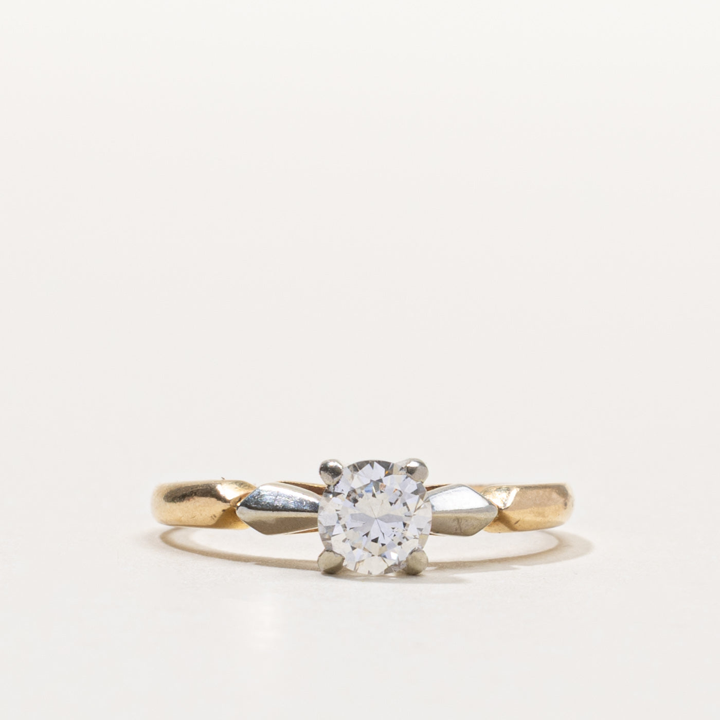 14k Solitaire Diamond Textured Ring | 0.49ct VS2 G/H | SZ 6.25