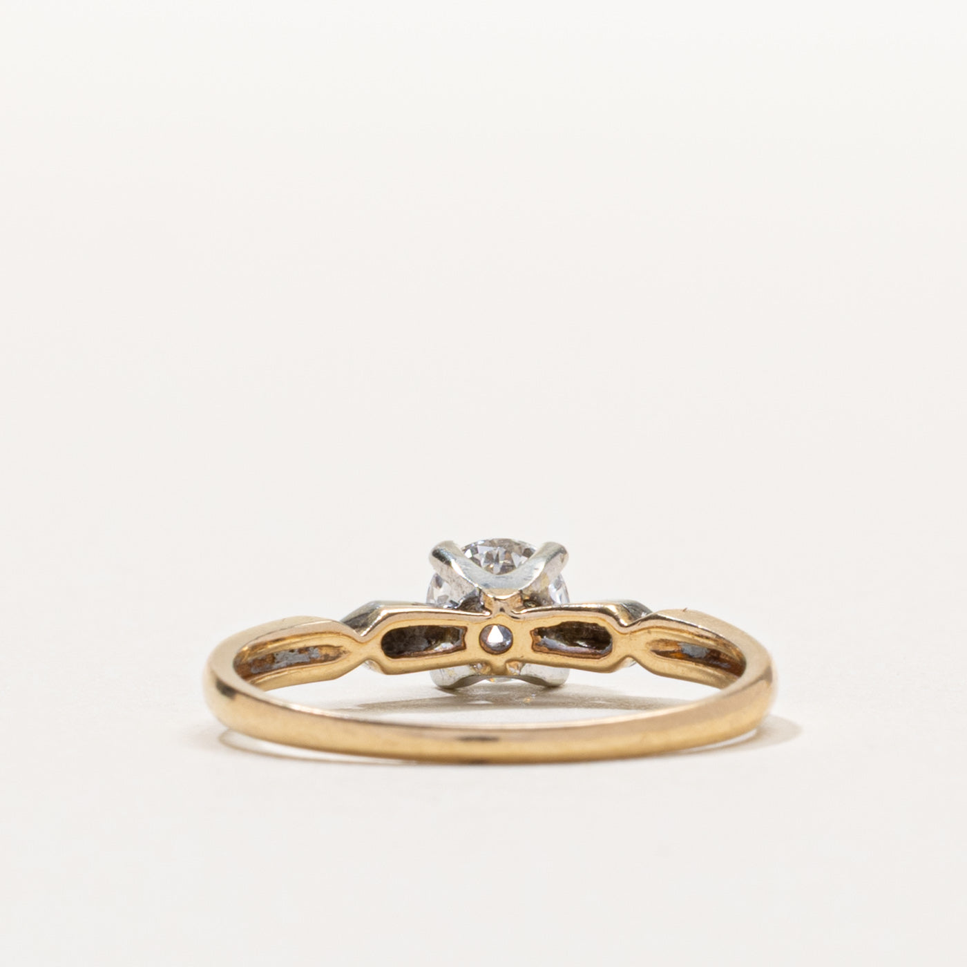 14k Solitaire Diamond Textured Ring | 0.49ct VS2 G/H | SZ 6.25