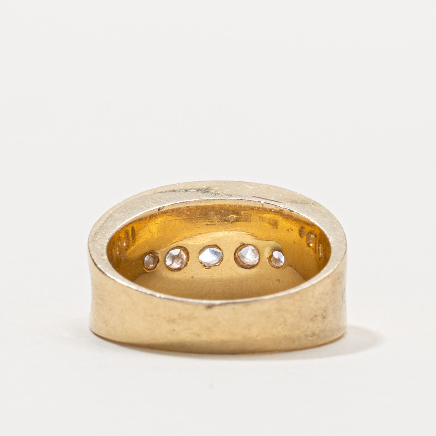 14k Five Stone Diamond Concave Band Ring | 0.36ctw | SZ 5.5