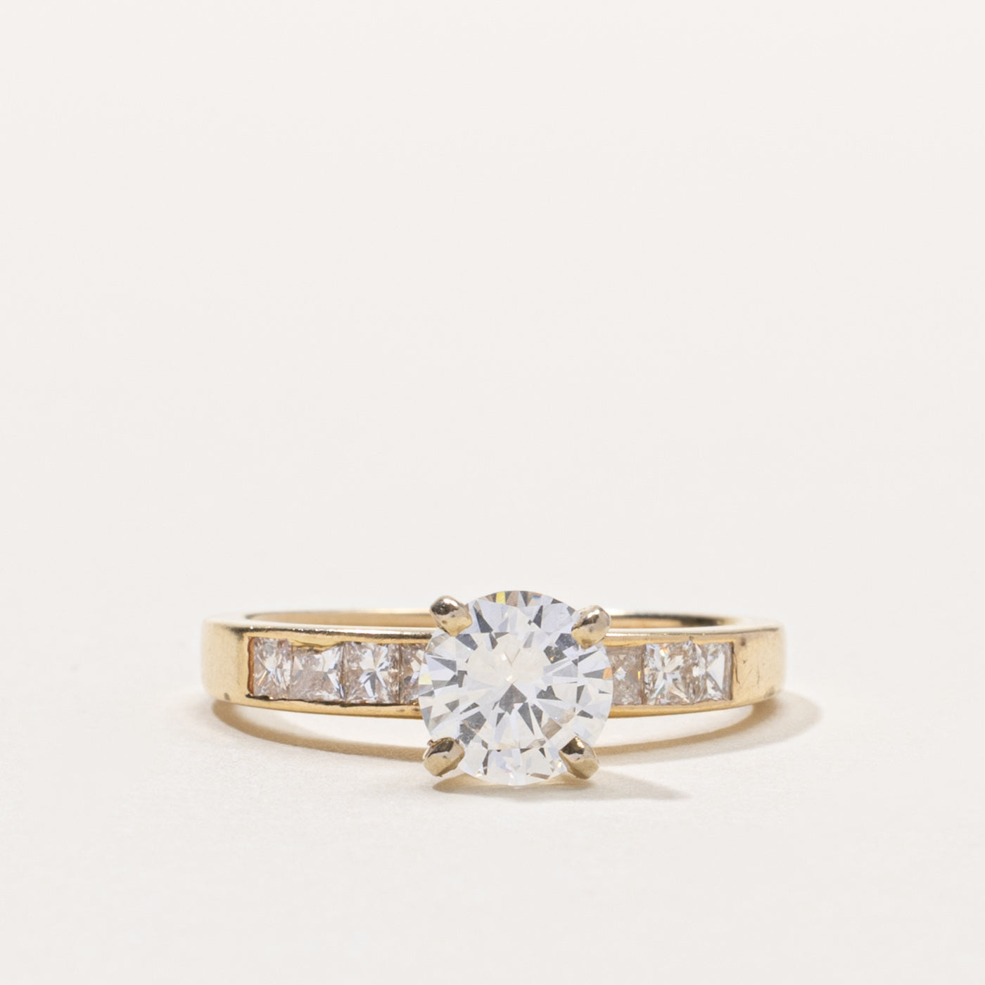 14k Diamond Channel Set Accented Ring | 0.85 VS1 H/I, 0.24ctw | SZ 5.5
