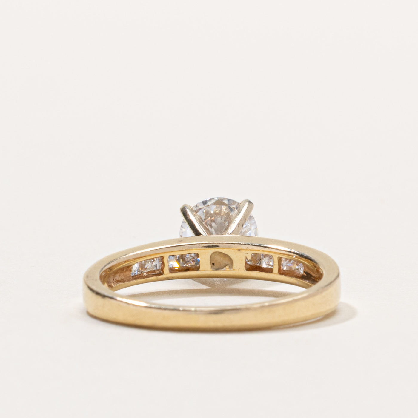 14k Diamond Channel Set Accented Ring | 0.85 VS1 H/I, 0.24ctw | SZ 5.5