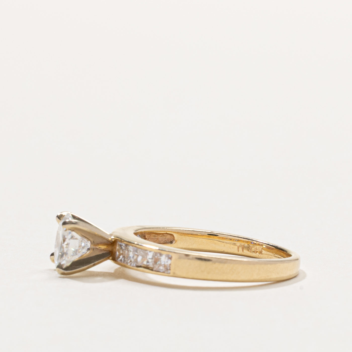 14k Diamond Channel Set Accented Ring | 0.85 VS1 H/I, 0.24ctw | SZ 5.5