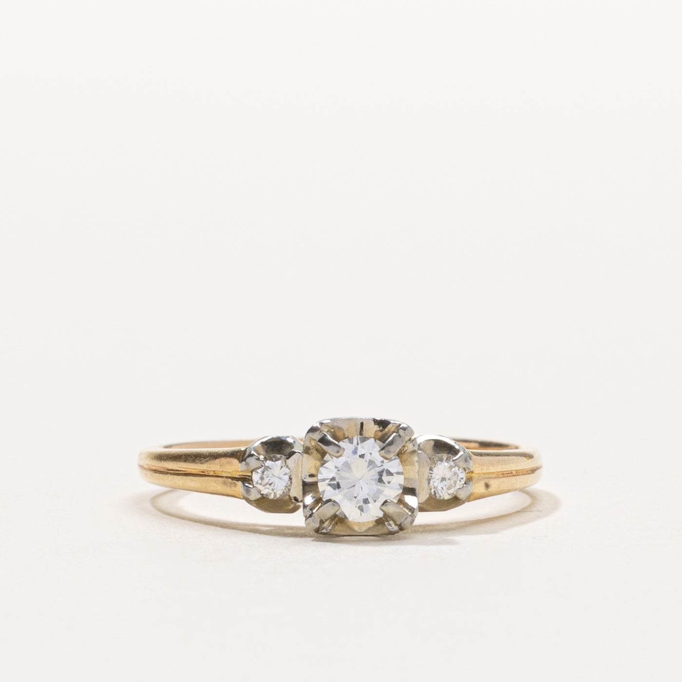 14k Illusion Set Three Stone Diamond Ring | 0.33ctw | SZ 8