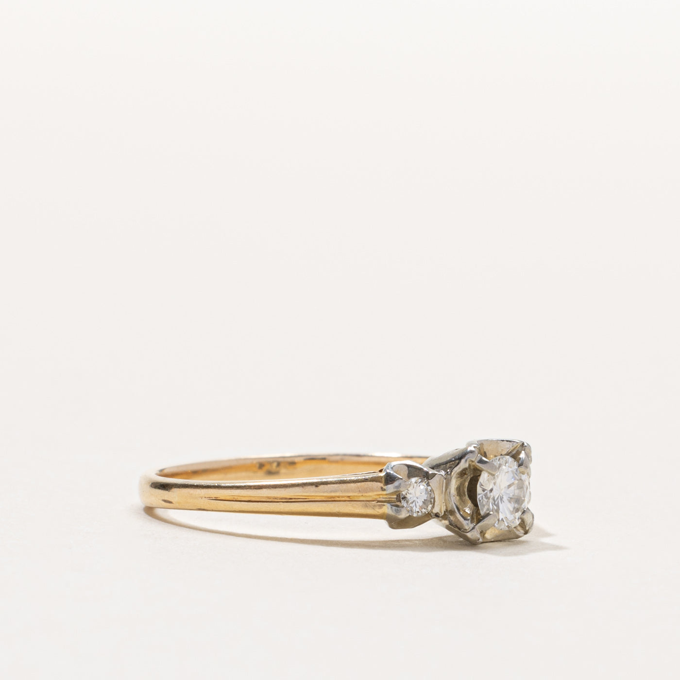 14k Illusion Set Three Stone Diamond Ring | 0.33ctw | SZ 8