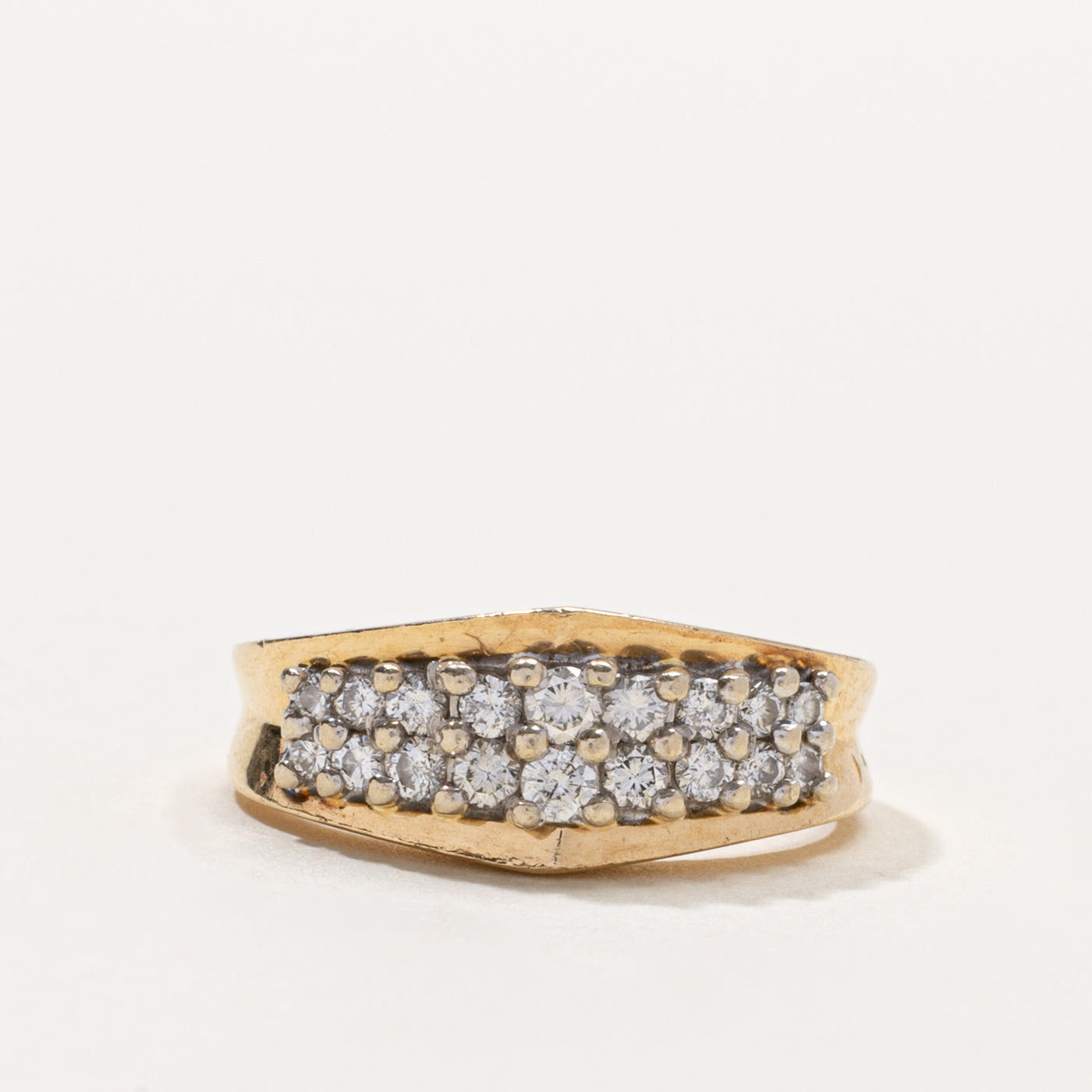 14k Semi Eternity Diamond Double Row Ring | 0.25ctw | SZ 5.75