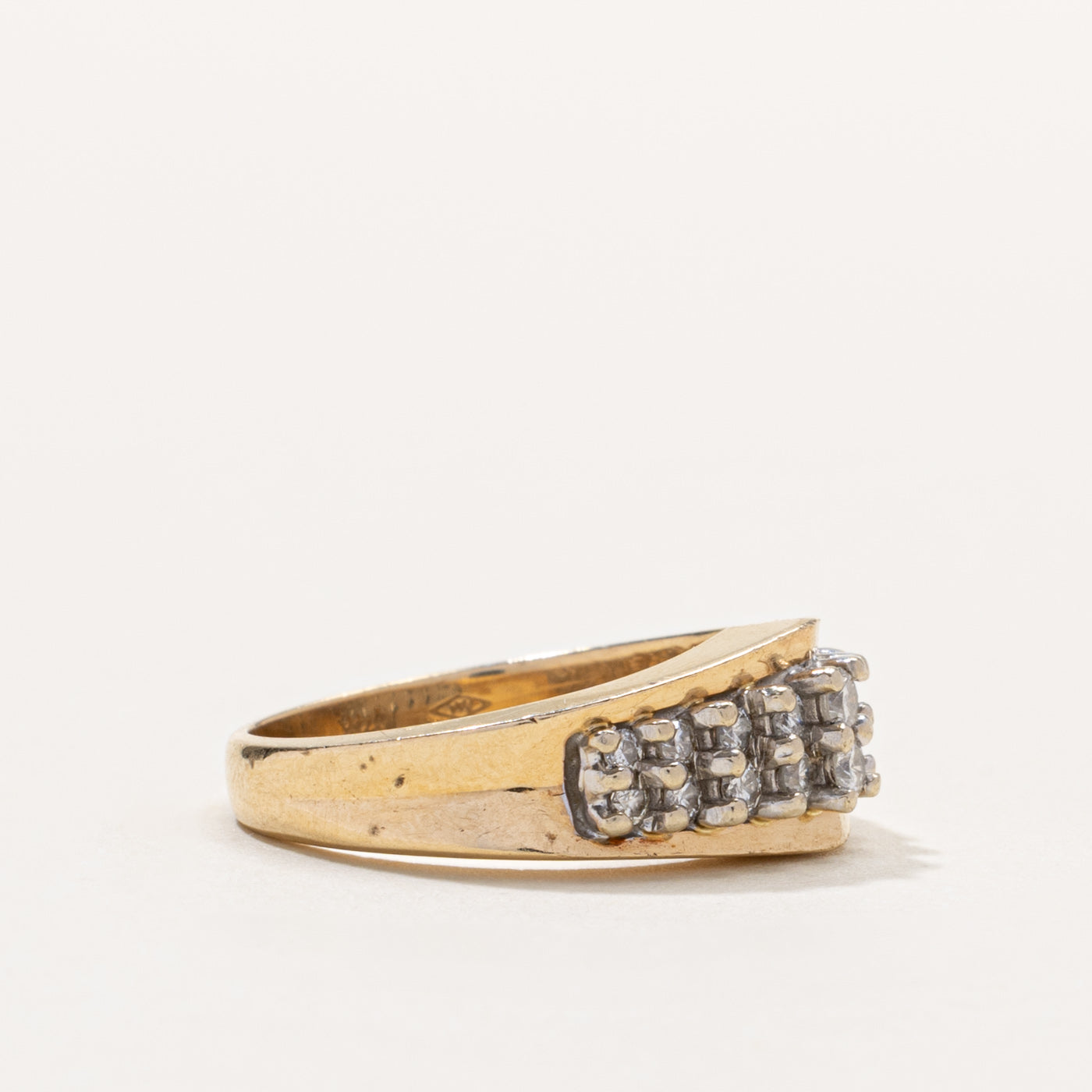 14k Semi Eternity Diamond Double Row Ring | 0.25ctw | SZ 5.75