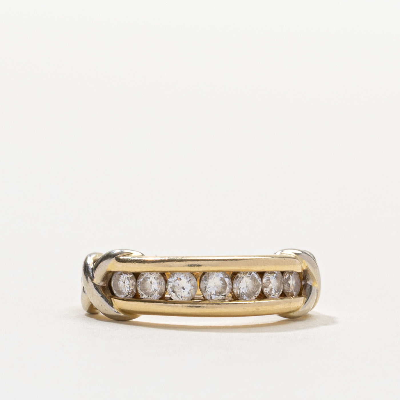 14k Channel Set Seven Stone Diamond Ring | 0.42ctw | SZ 4.75