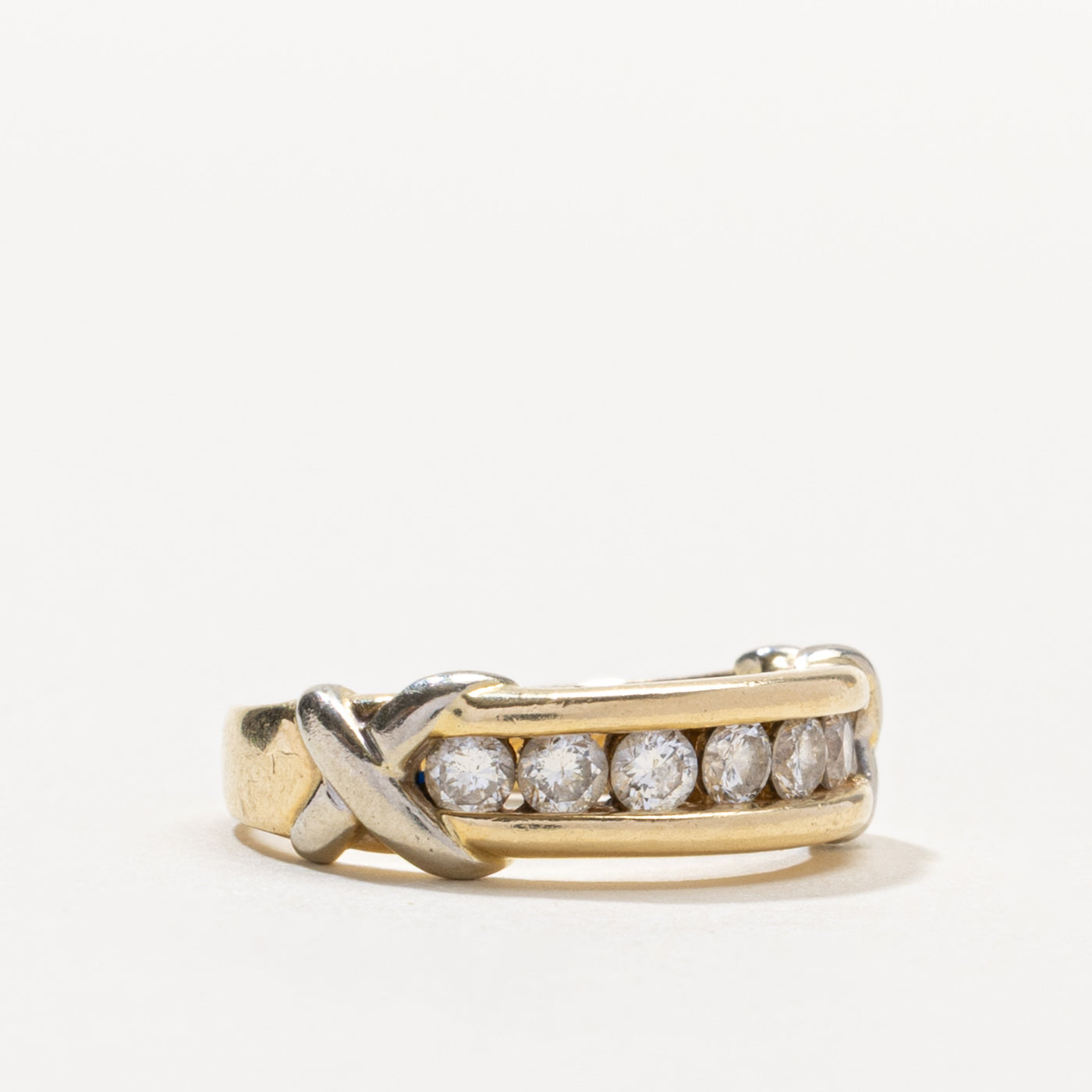 14k Channel Set Seven Stone Diamond Ring | 0.42ctw | SZ 4.75