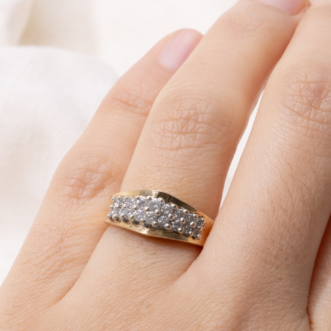 14k Semi Eternity Diamond Double Row Ring | 0.25ctw | SZ 5.75