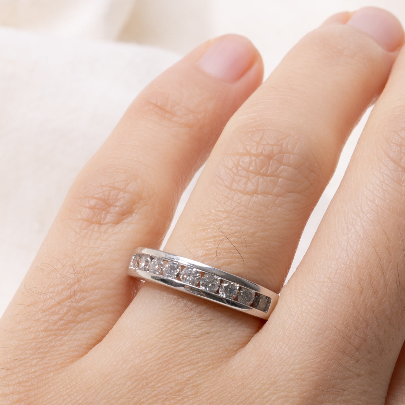 14k Channel Set Semi Eternity Diamond Band | 0.54ctw | SZ 7