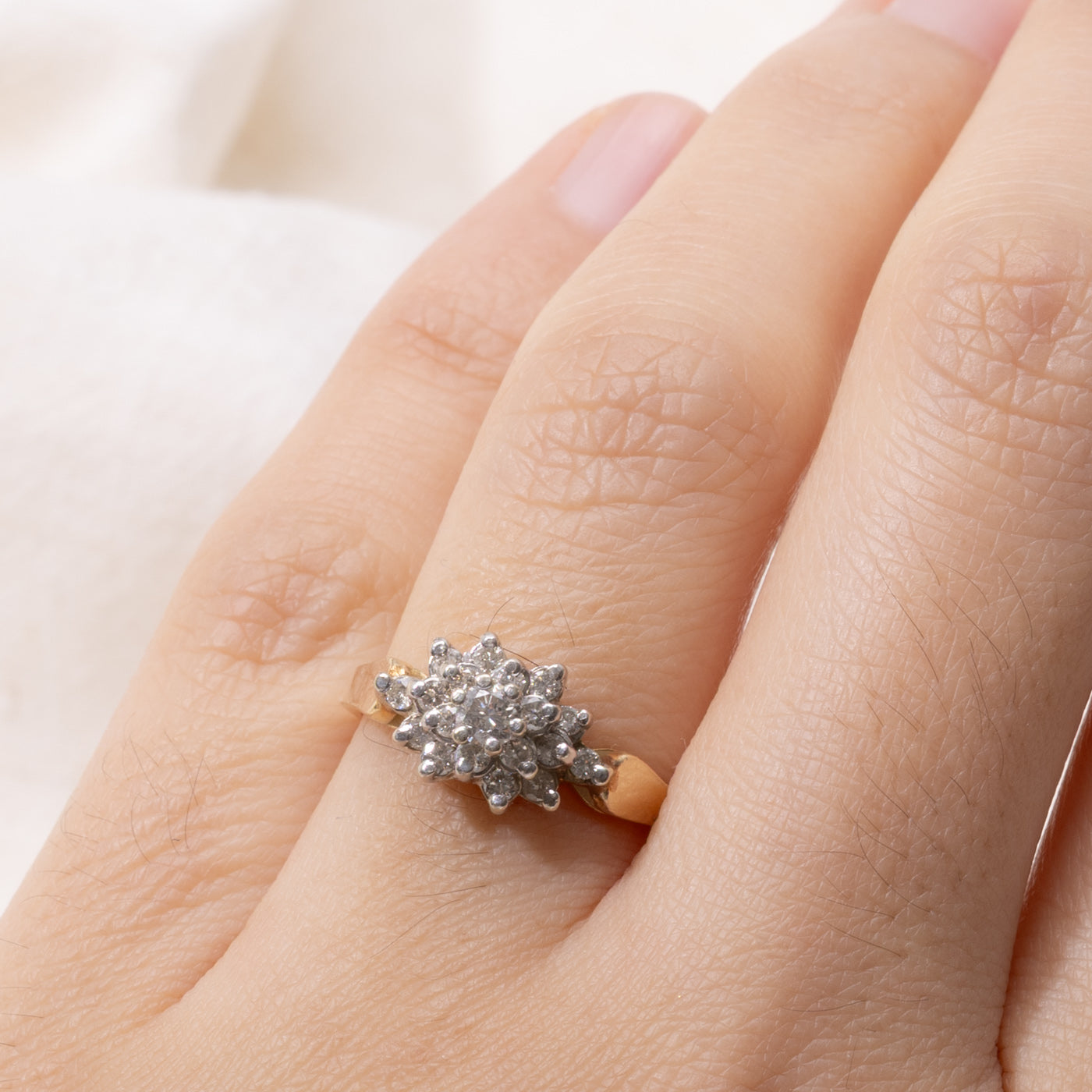 14k Diamond Petal Cluster Ring | 0.28ctw | SZ 6.25