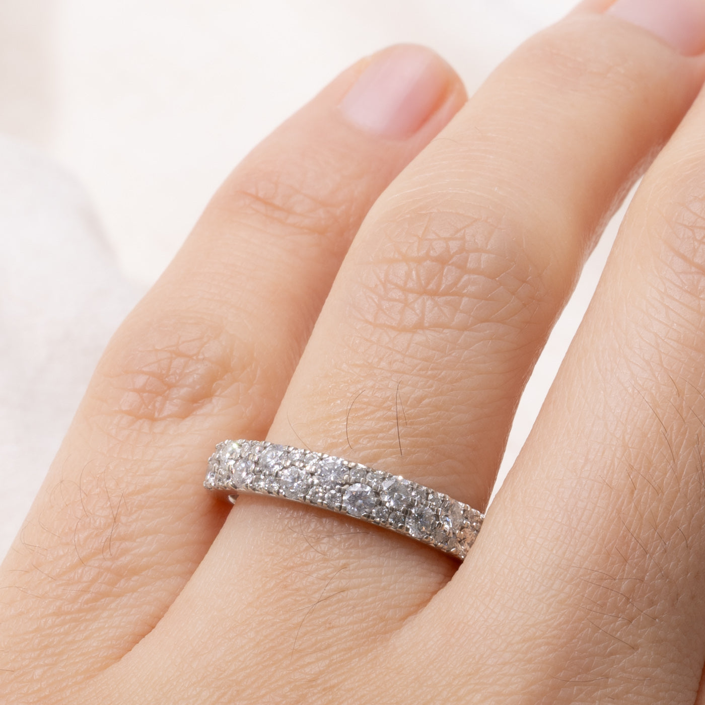 14k Pavé Set Multi Row Diamond Band | 0.72ctw | SZ 7