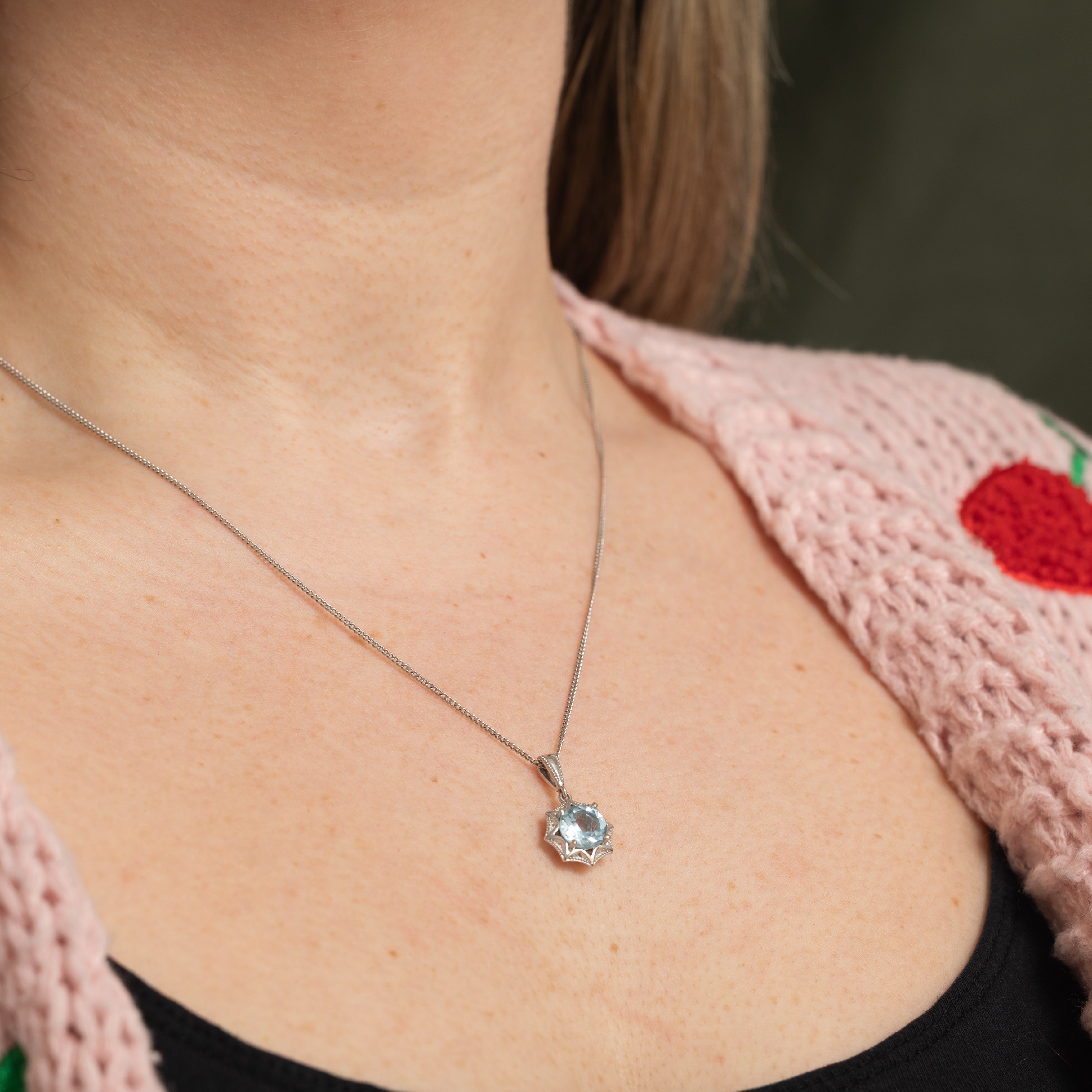 '100 Ways' 14k White Gold Starburst Aquamarine Pendant | 2.26ct