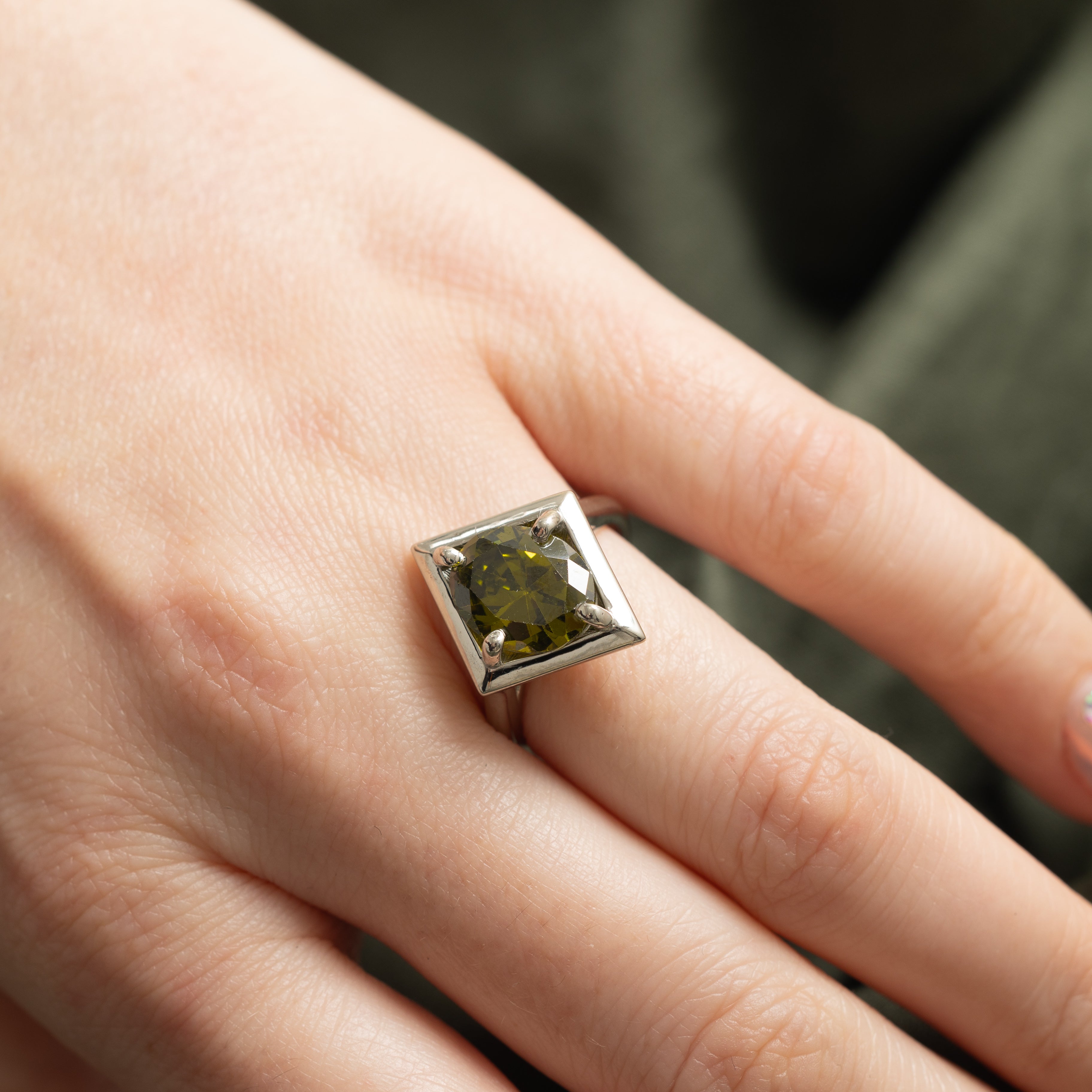 '100 Ways' 14k Geometric Peridot Ring | 3.31ct | SZ 6.75