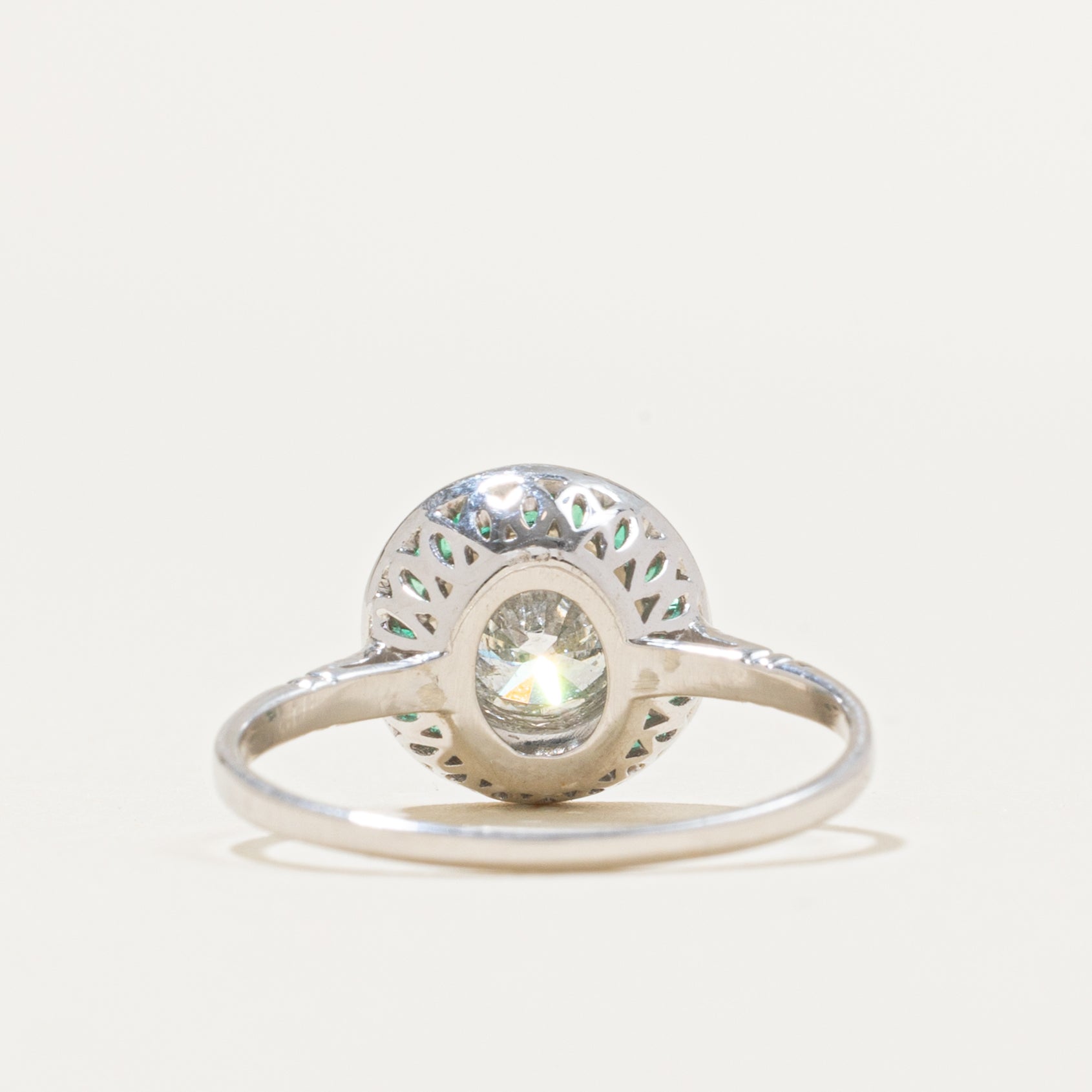 '100 Ways' Art Deco Inspired Emerald and Diamond Ring | 0.76ct, 0.85ctw | SZ 6.75