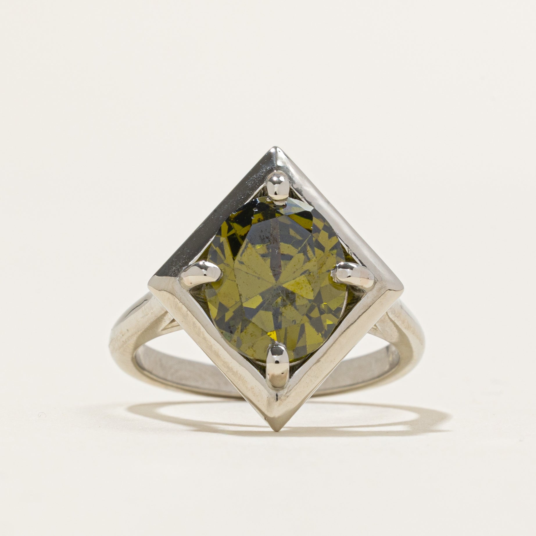 '100 Ways' 14k Geometric Peridot Ring | 3.31ct | SZ 6.75