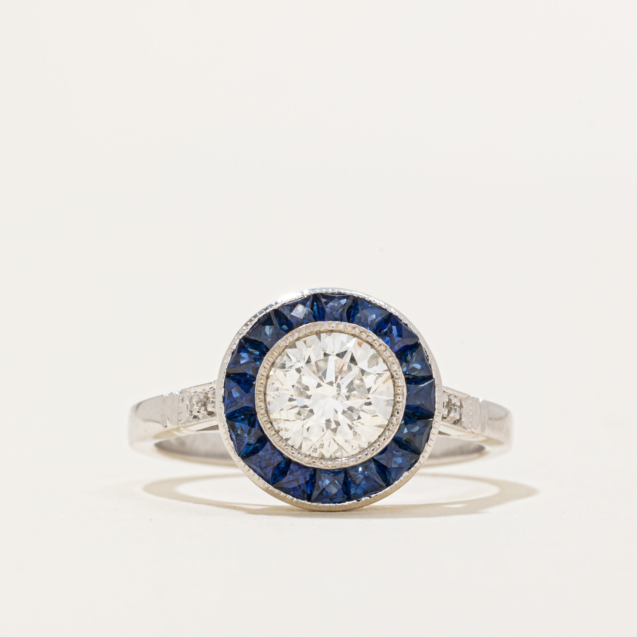 '100 Ways' Art Deco Inspired GIA Diamond and Sapphire Ring