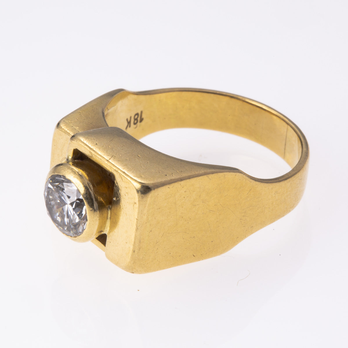 Abstract 18K Yellow Gold Diamond Ring | 0.85 ct | SZ 6 |