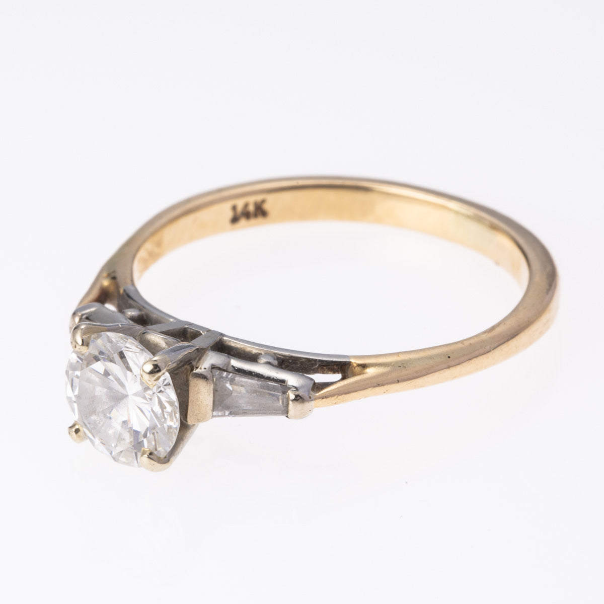 Bague trio en or jaune 14 carats et diamants | 0,82 ct, 0,20 ct au total | Taille 7,25 | 