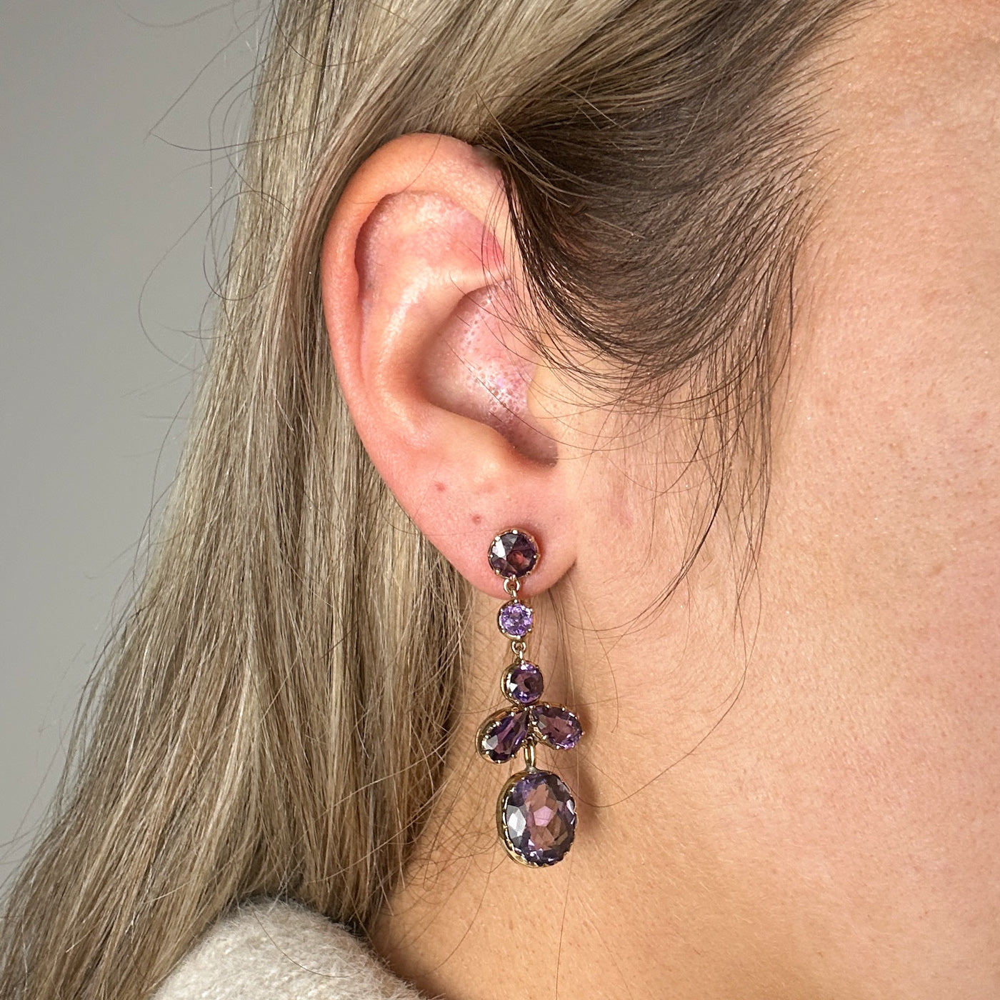 Vintage Amethyst Cascade Cocktail Earrings | 12.50ctw |