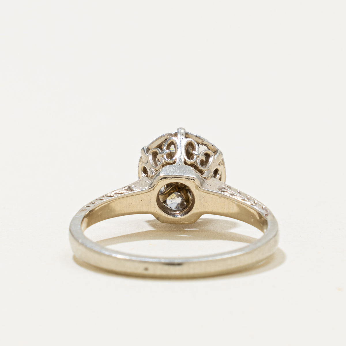 Early Art Deco 14k Old Mine Cut Diamond Cluster Ring | 0.14ct, 0.45ctw