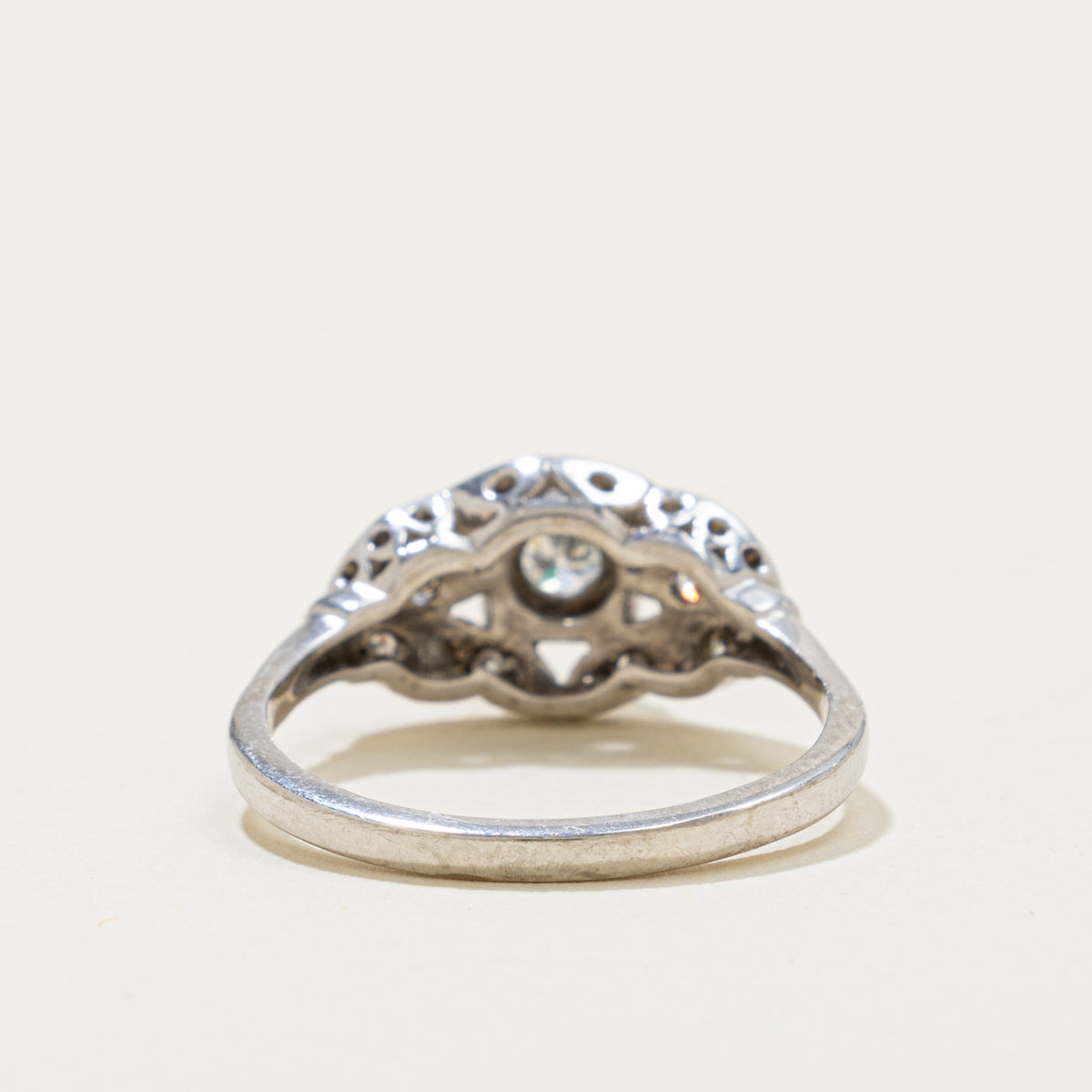 Art Deco 14k Transitional Cut Diamond Cluster Ring | 0.17ct, 0.13ctw | SZ 9