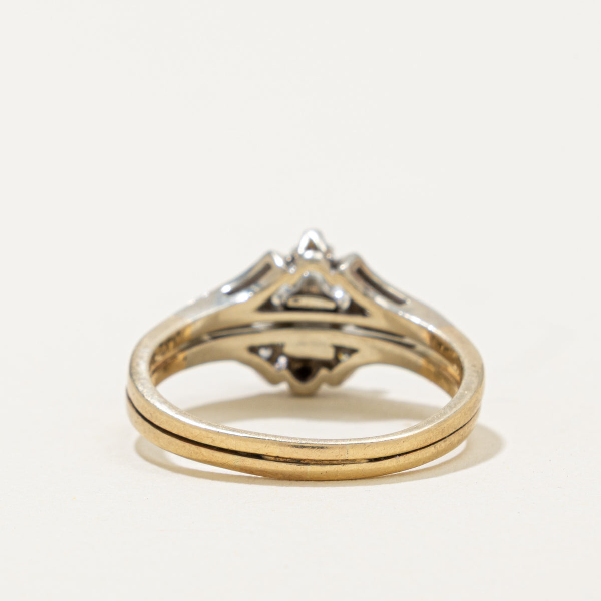 Vintage 14k Diamond Split Band Ring | 0.36ct, 0.15ctw | SZ 7.75