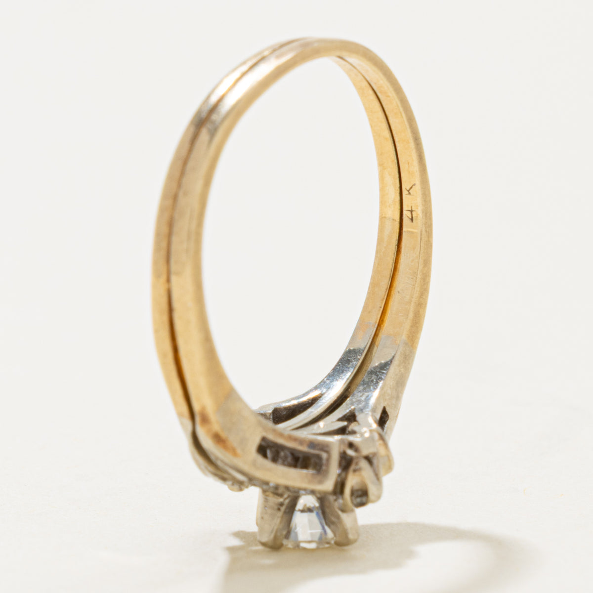 Vintage 14k Diamond Split Band Ring | 0.36ct, 0.15ctw | SZ 7.75