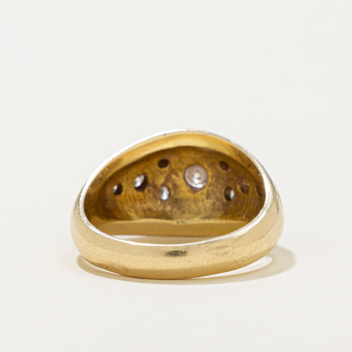 18k Diamond Enamel Dome Ring | 0.56ctw | SZ 7.75