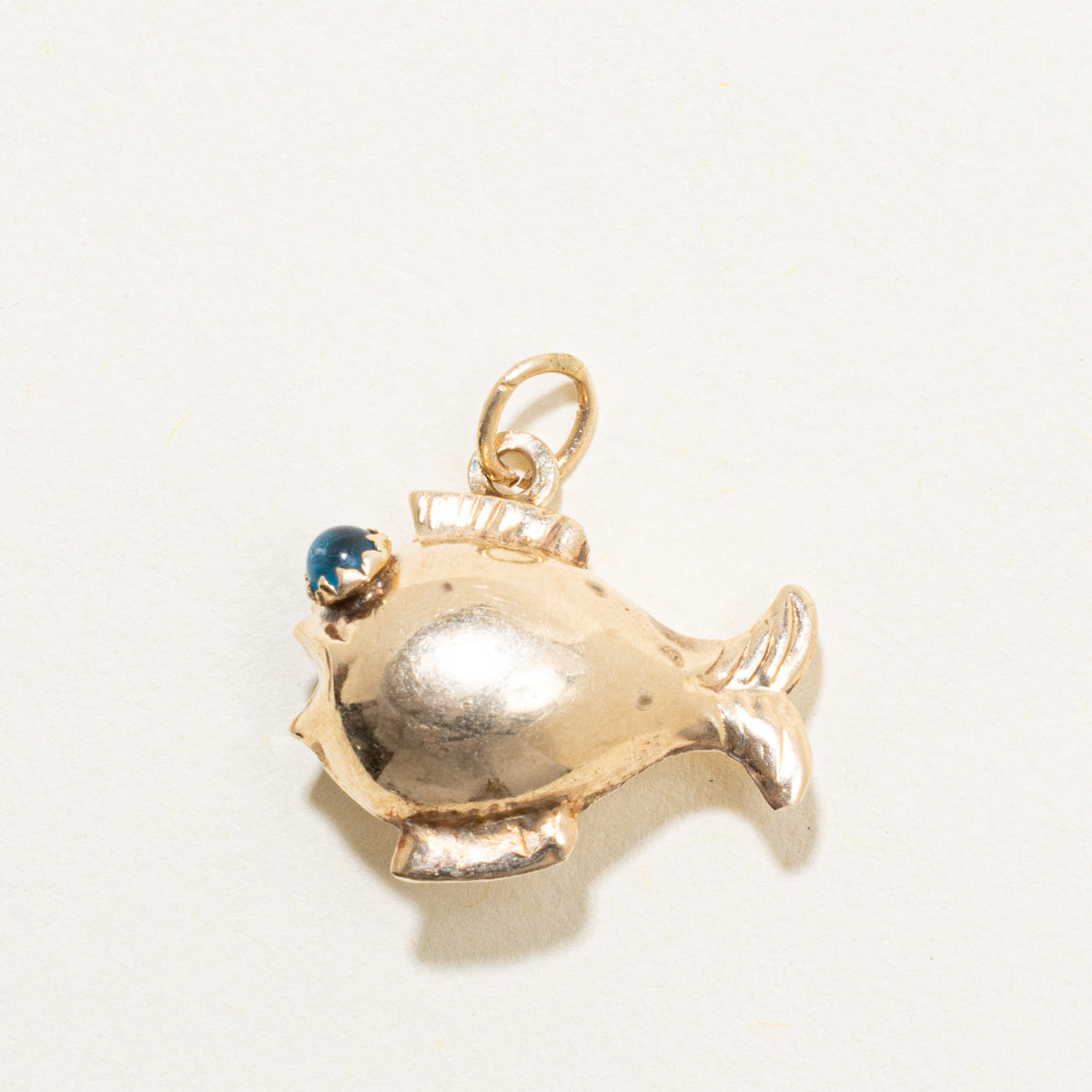 10k Blue Paste Fish Charm | 0.25ctw