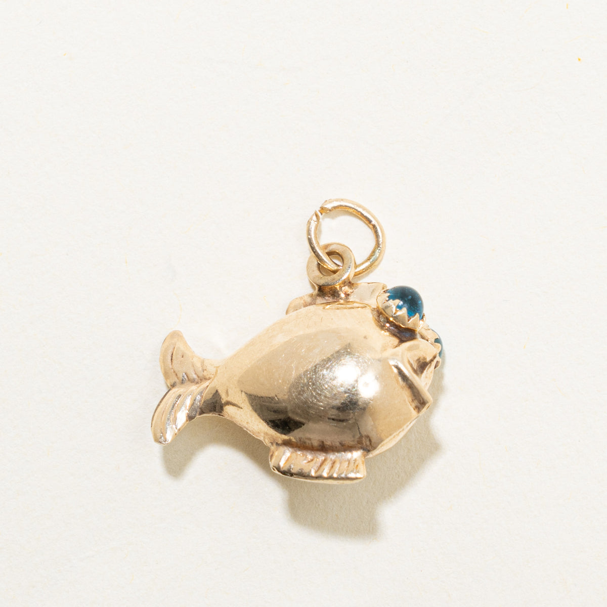 10k Blue Paste Fish Charm | 0.25ctw