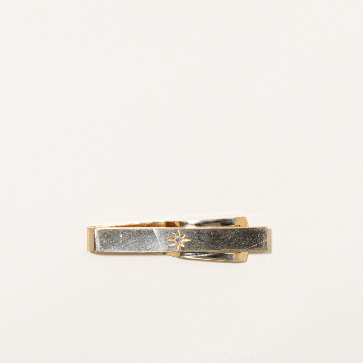 'Birks' 14k Diamond Star Set Tie Clip