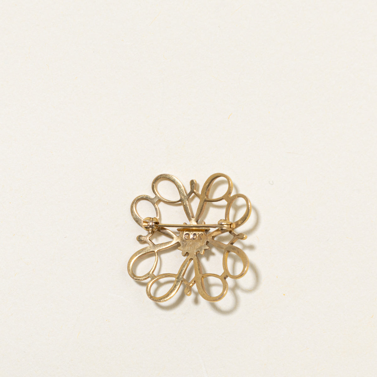 10k Black Enamel & Diamond Ribbon Brooch | 0.02ct