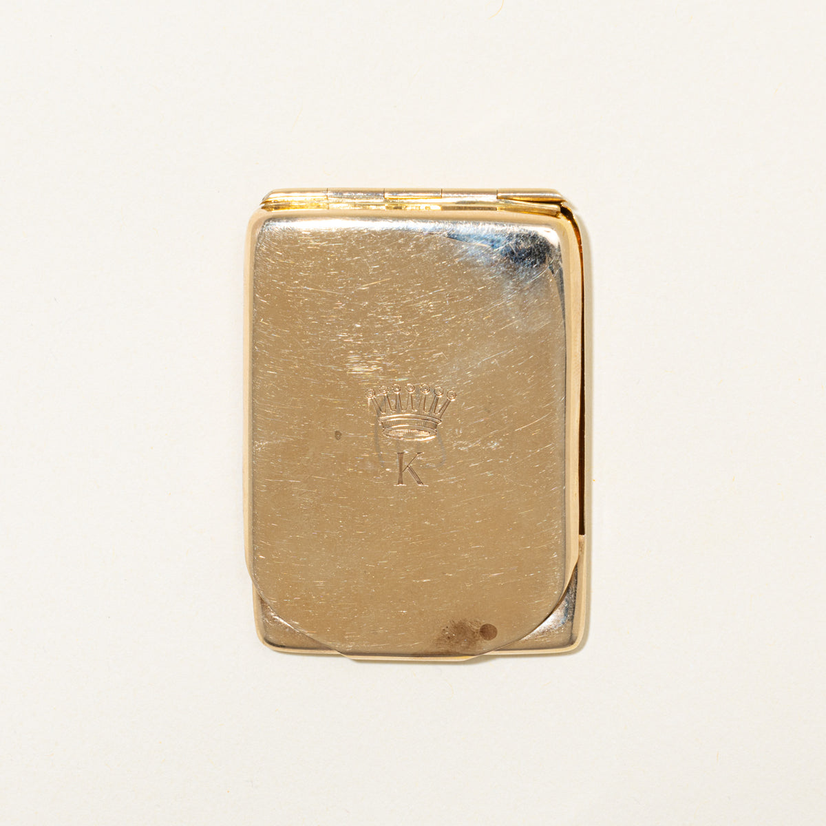 1924 Birmingham 9k Engraved Crown "K" Matchbook Holder