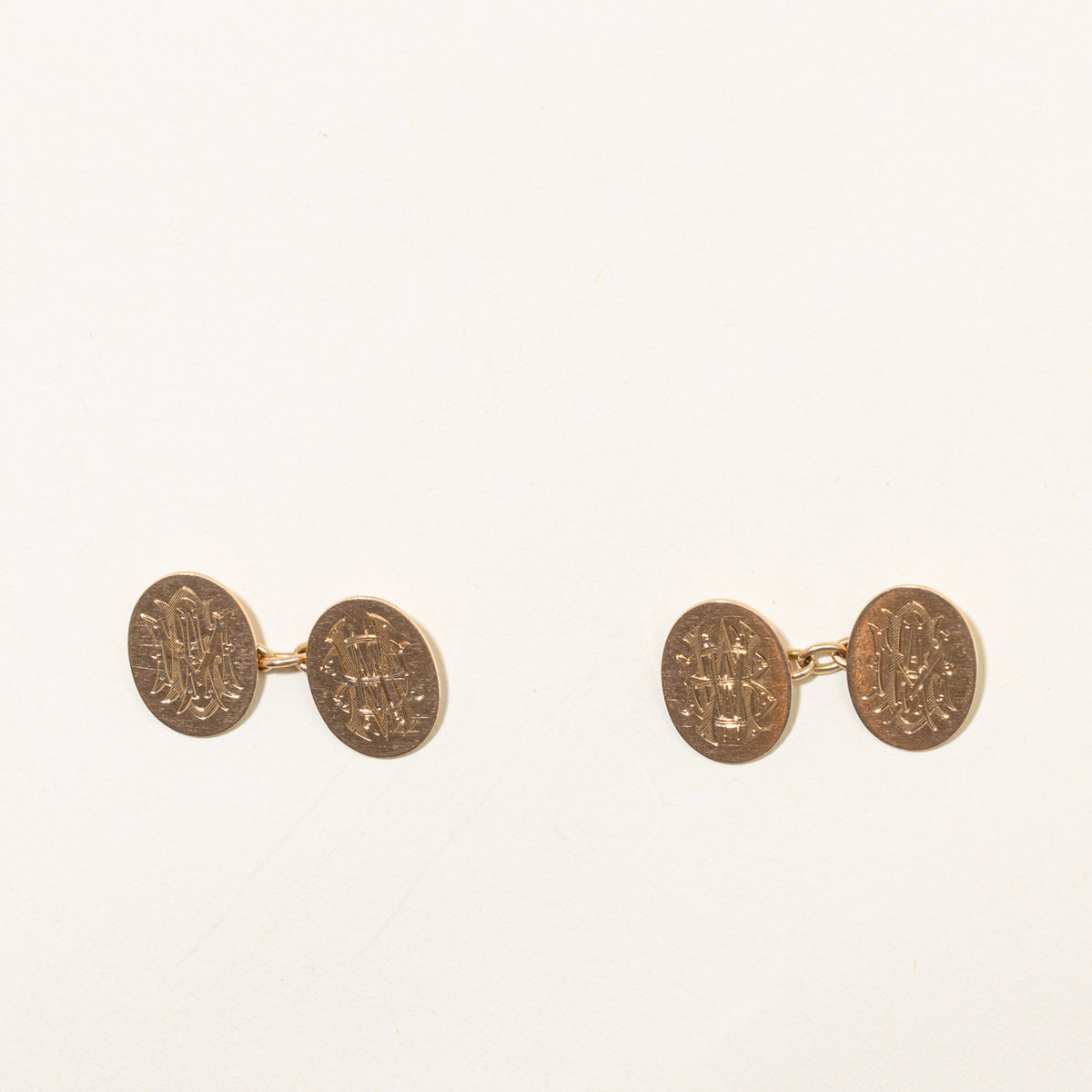 1910 Birmingham 15k Initial Engraved Cufflinks
