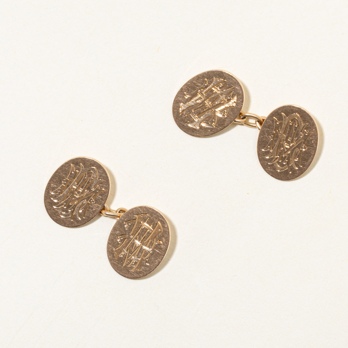 1910 Birmingham 15k Initial Engraved Cufflinks