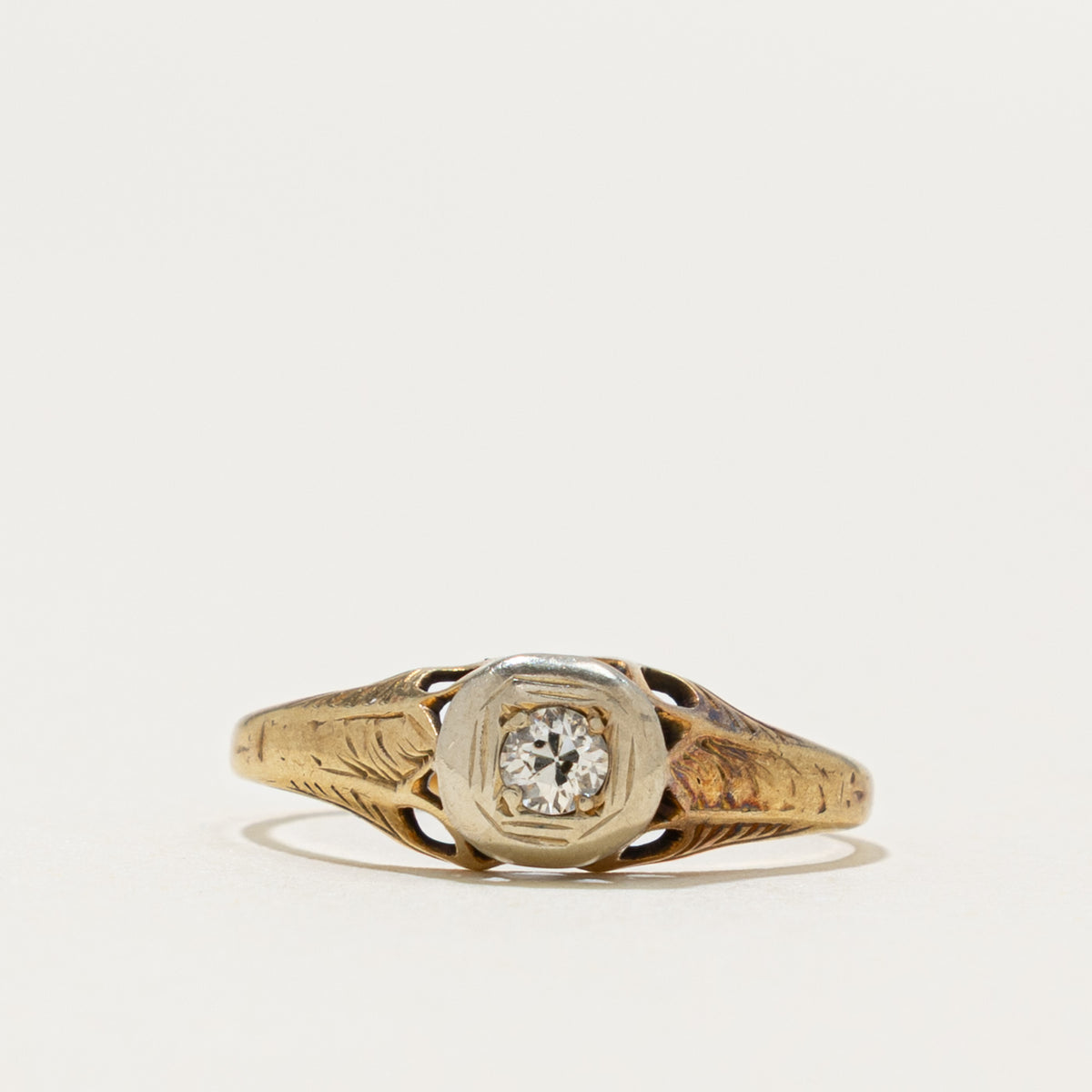 Late Victorian 14k Old European Cut Diamond Ring | 0.11ct | SZ 5.5