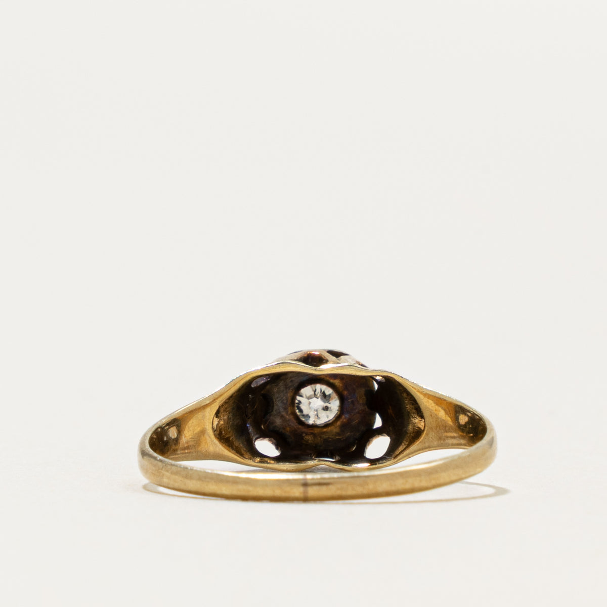 Late Victorian 14k Old European Cut Diamond Ring | 0.11ct | SZ 5.5