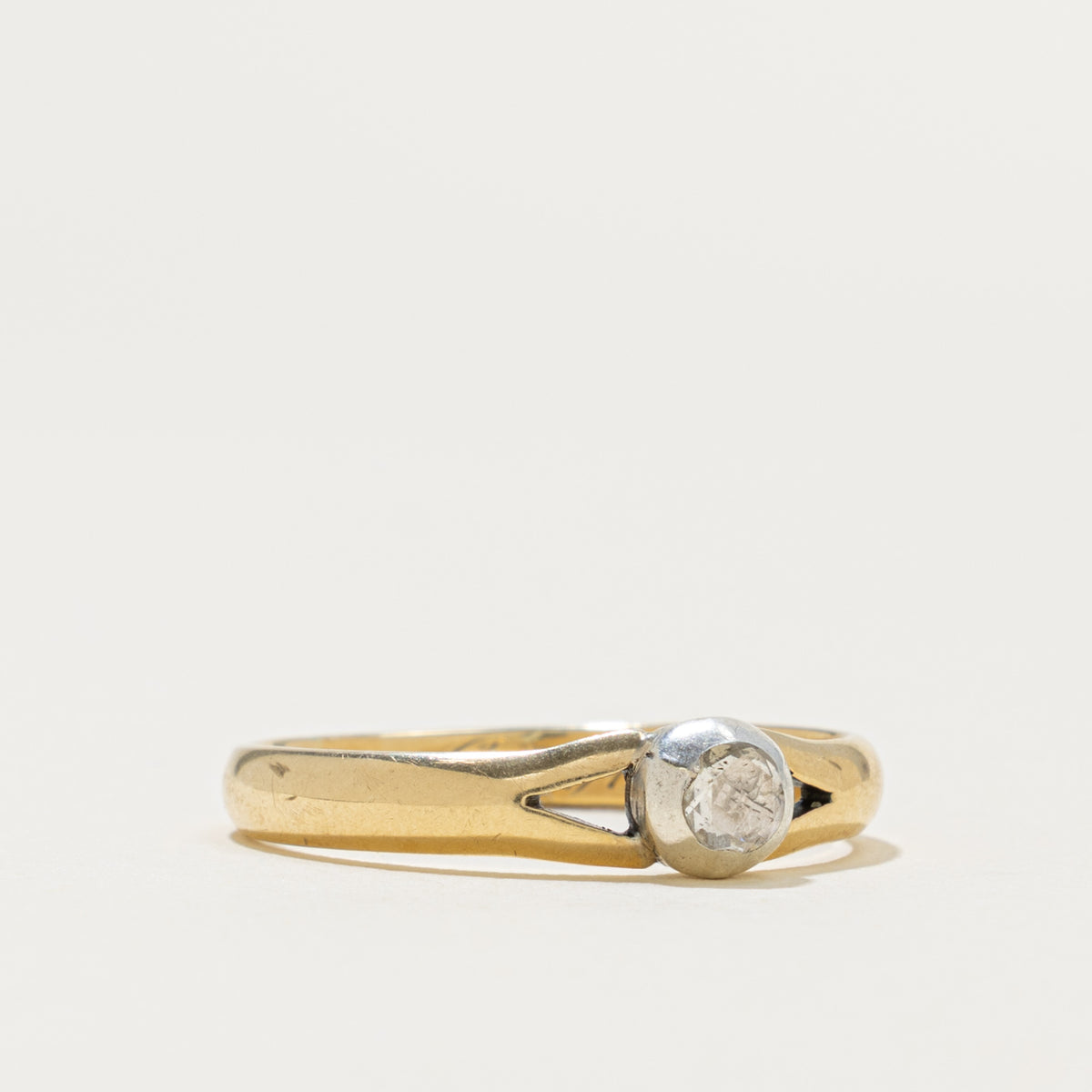 Antique Dutch 14k Silver Topped Rose Cut Diamond Ring | 0.25ct | SZ 11.25