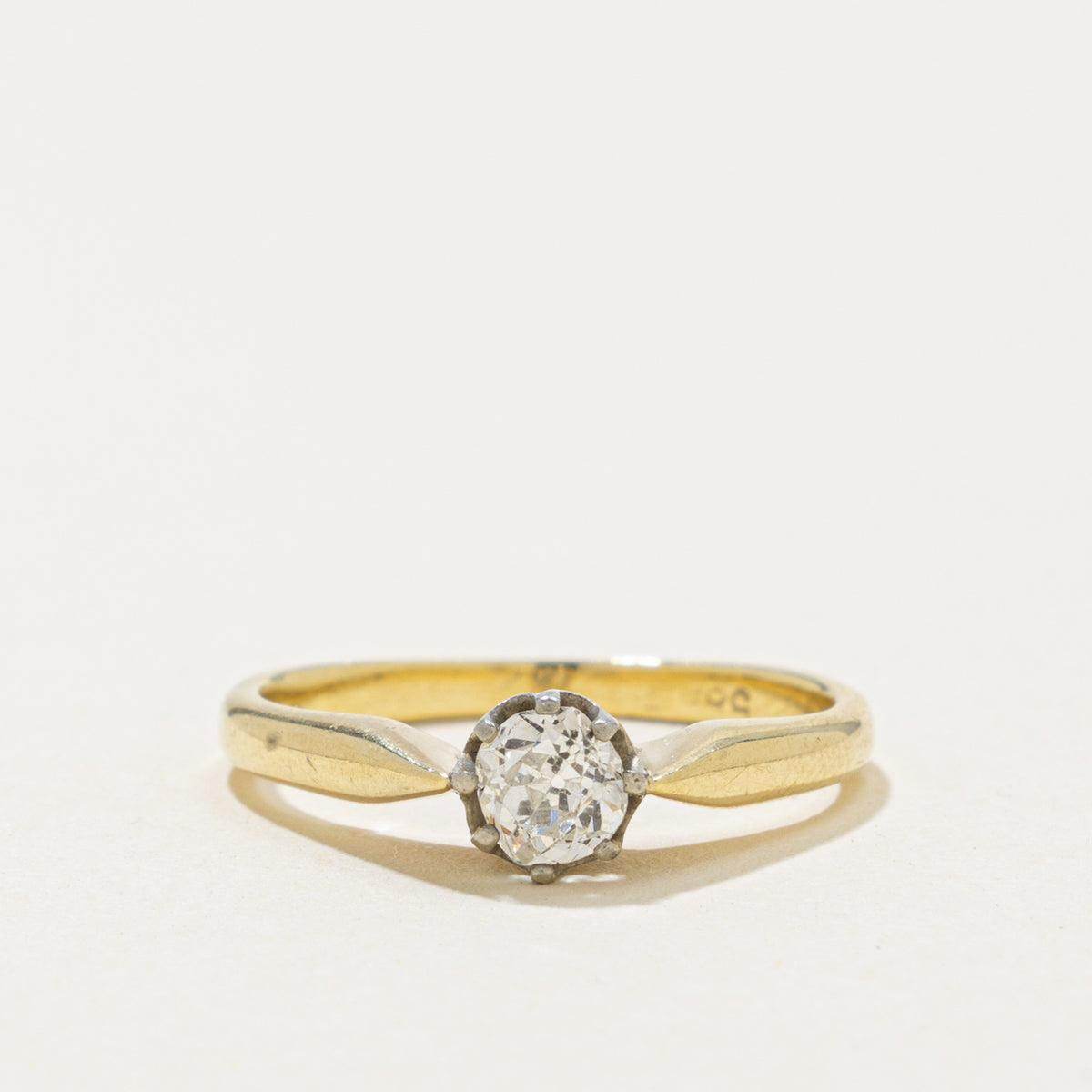 Antique 14k Old Mine Cut Diamond Solitaire Ring | 0.33ct | SZ 5.5