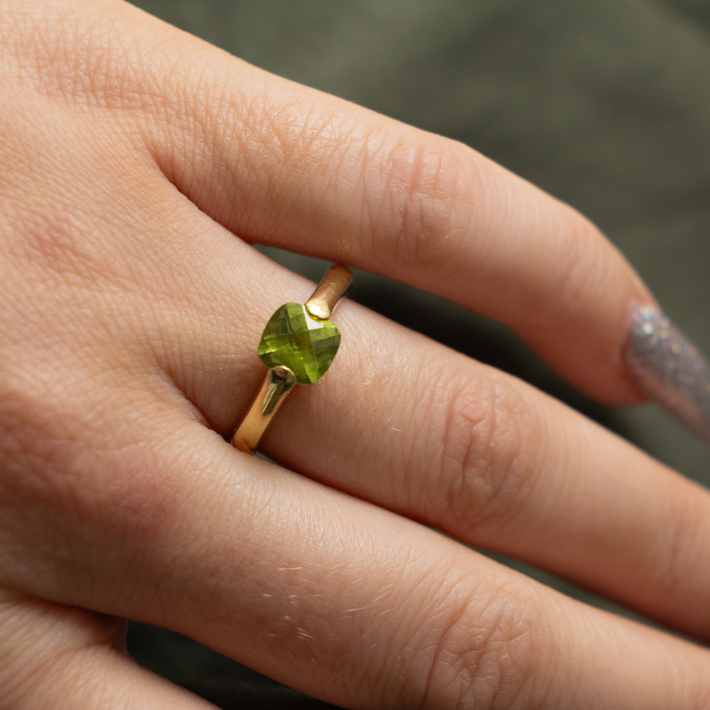 'David Yurman' 18k Peridot Cable Ring | 1.25ct | SZ 7