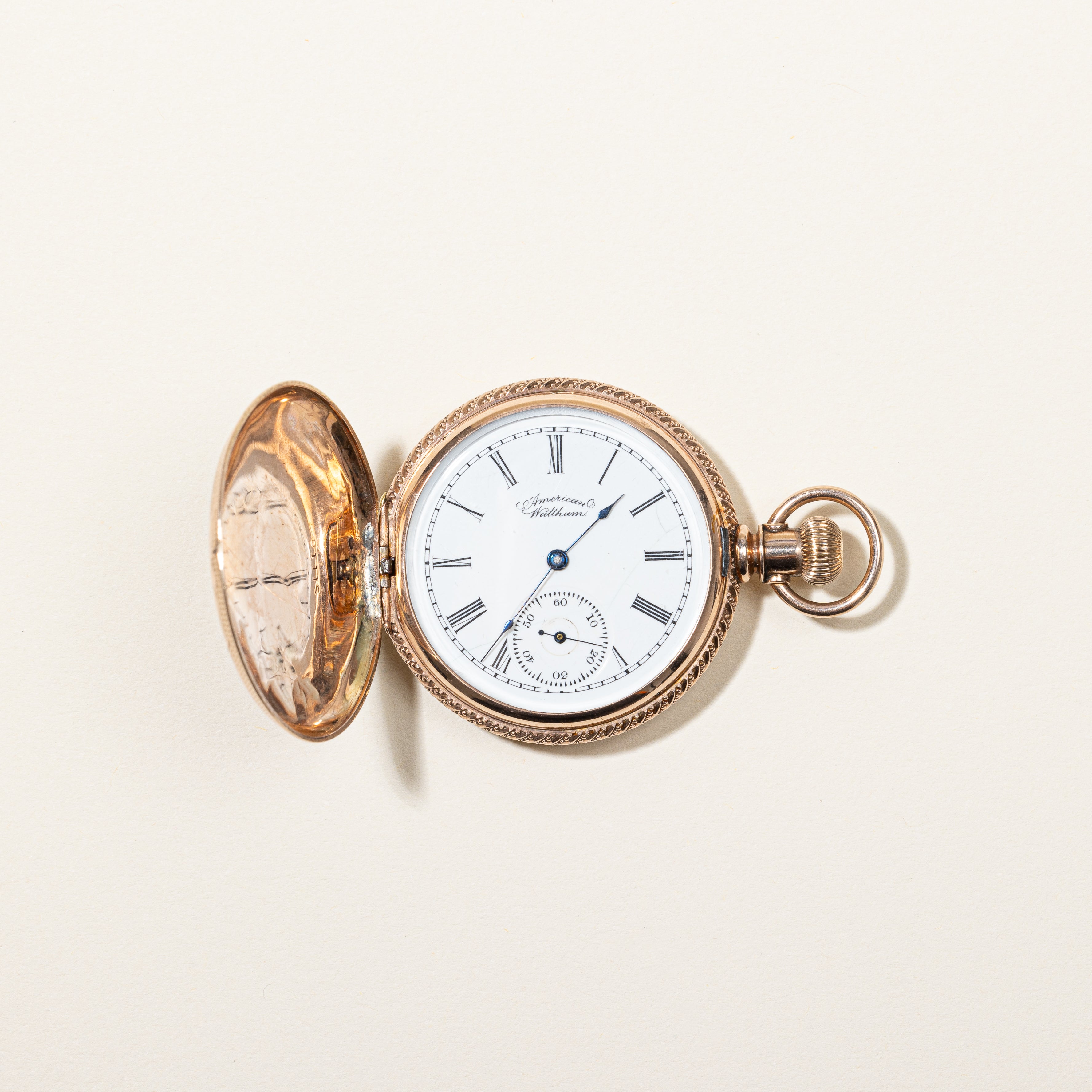 Waltham Antique 9k Yellow Gold Pocket Watch