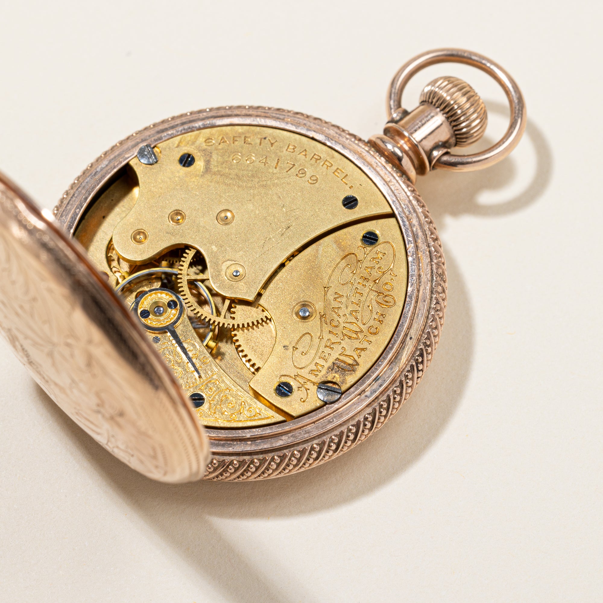 Waltham Antique 9k Yellow Gold Pocket Watch