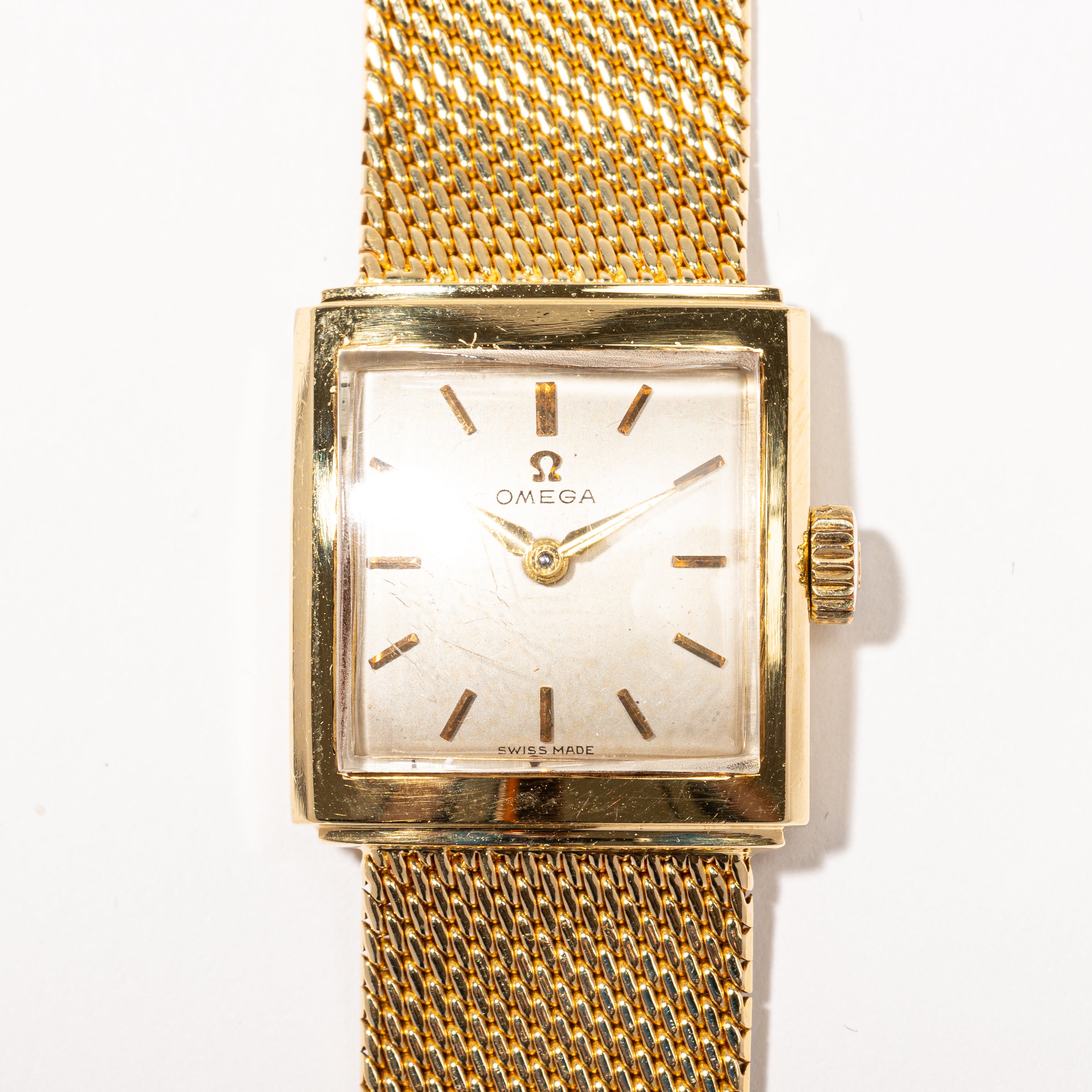 Omega 1960s Woven Gold Watch 6.5